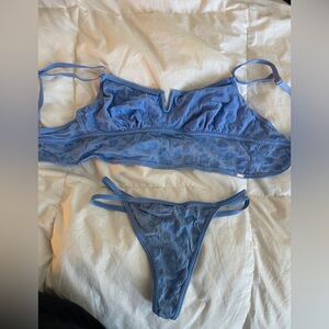 Blue Sheer Lingerie Set